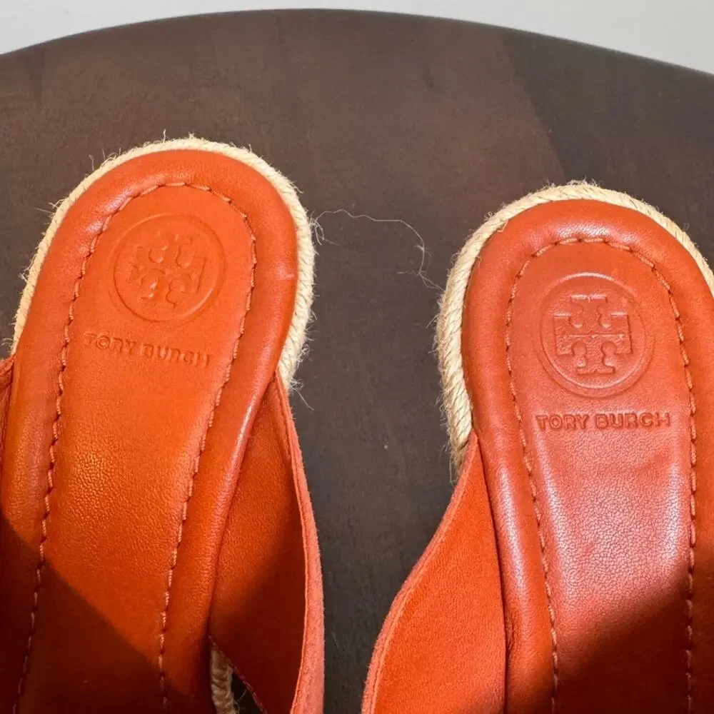 Tory Burch Bailey Suede Wedge Sandals - Size 7.5